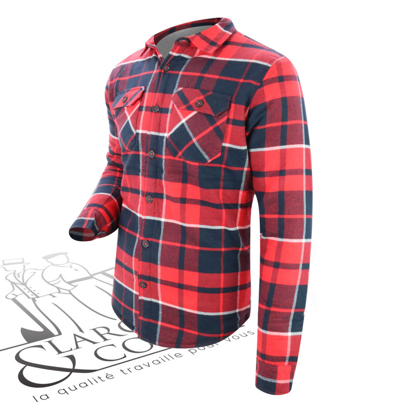 Chemise de travail à carreaux doublée Sherpa
