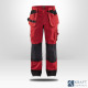 Pantalon artisan bicolore Blaklader rouge noir