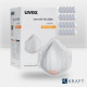 Lot de 20 masques respiratoires pliables Uvex FFP2