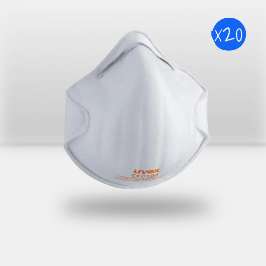 Lot de 20 masques respiratoires pliables Uvex FFP2