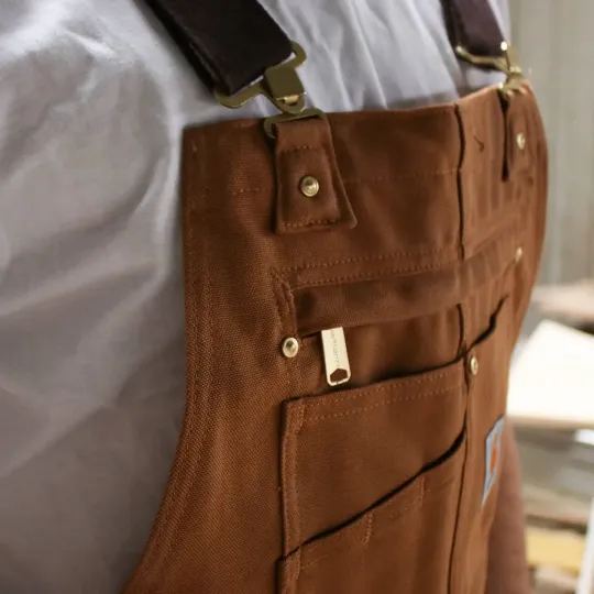 Salopette Carhartt Overall marron - Tissu Cotton Duck