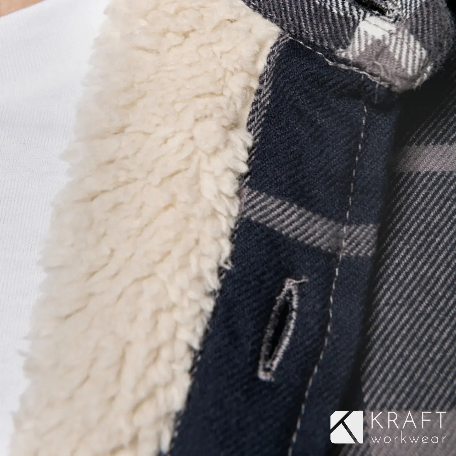 Chemise de travail à carreaux doublée Sherpa