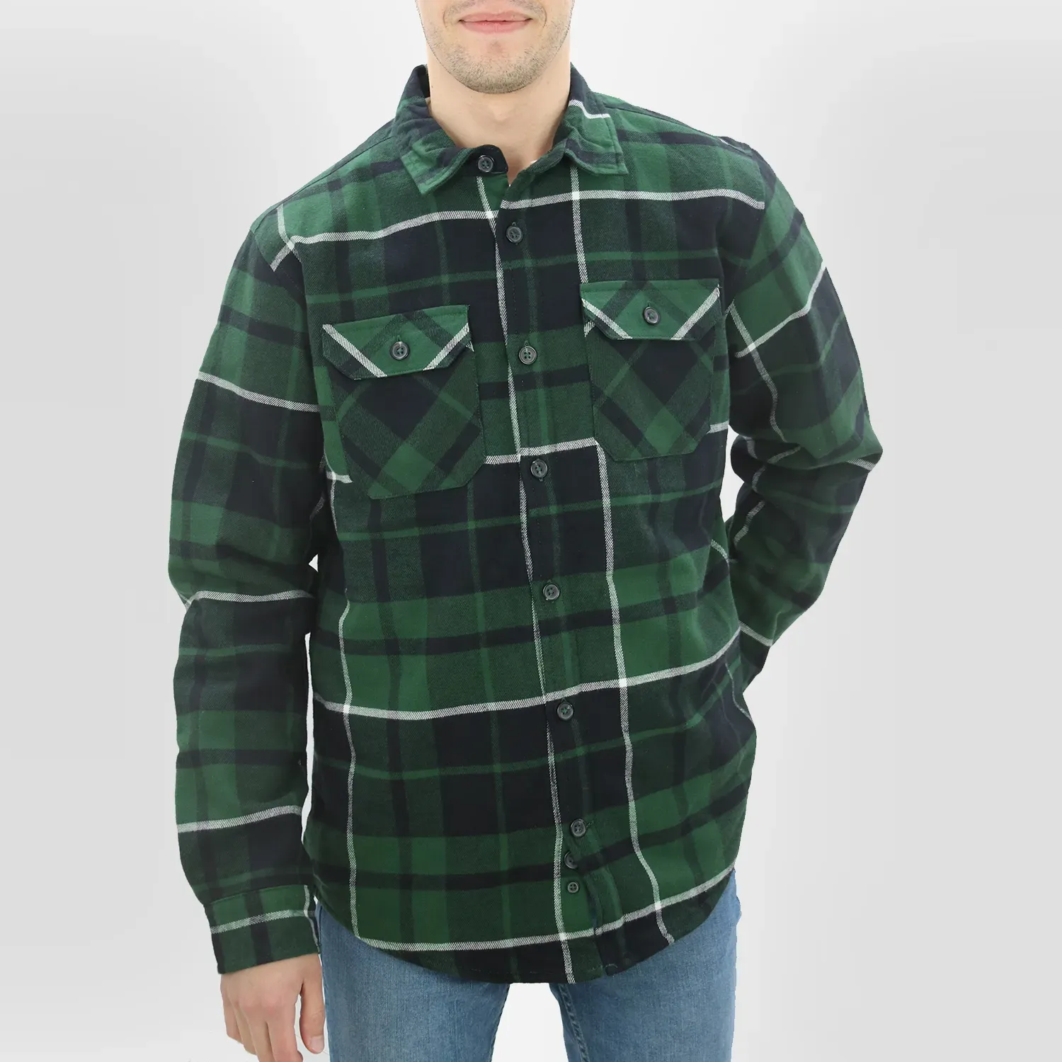 Chemise de travail à carreaux doublée Sherpa