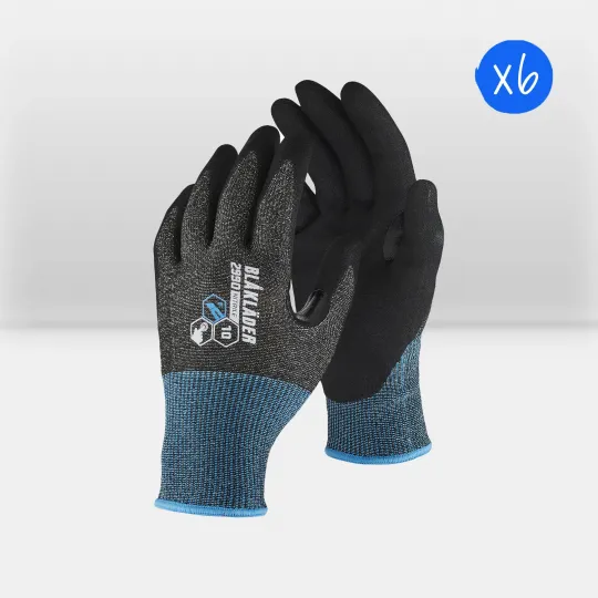 Gants de travail Blaklader résistants à la coupure niveau F (lot de 6)