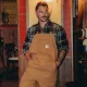 Salopette Carhartt Overall marron - Tissu Cotton Duck