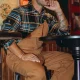 Salopette Carhartt Overall marron - Tissu Cotton Duck