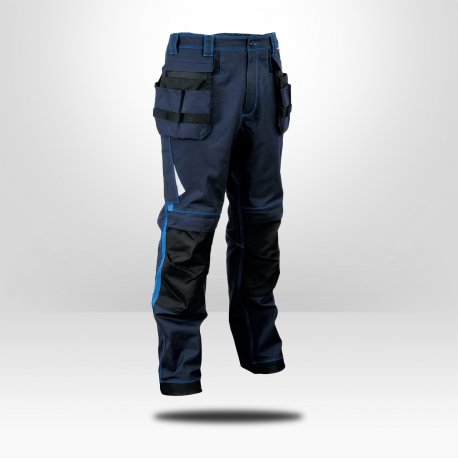 Pantalon de travail BTP Cofra Leiria bleu navy/royal
