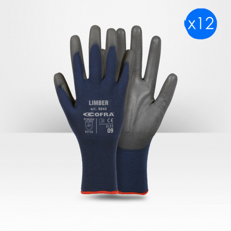 Pack de 12 gants d'assemblage Cofra Limber