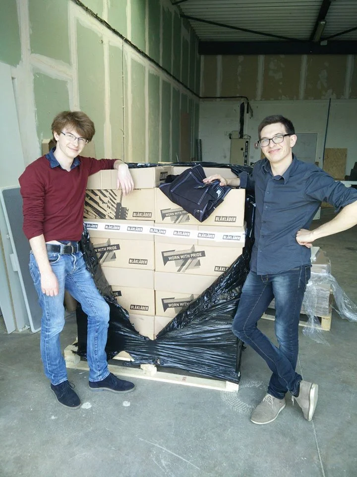 Jean et Vianney Copleutre avec leur première commande Blaklader