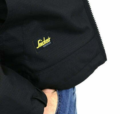 Détail de la veste de travail ripstop de snickers