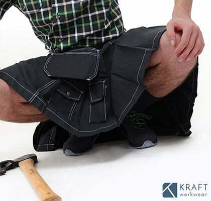 position accroupie avec le kilt de travail blaklader