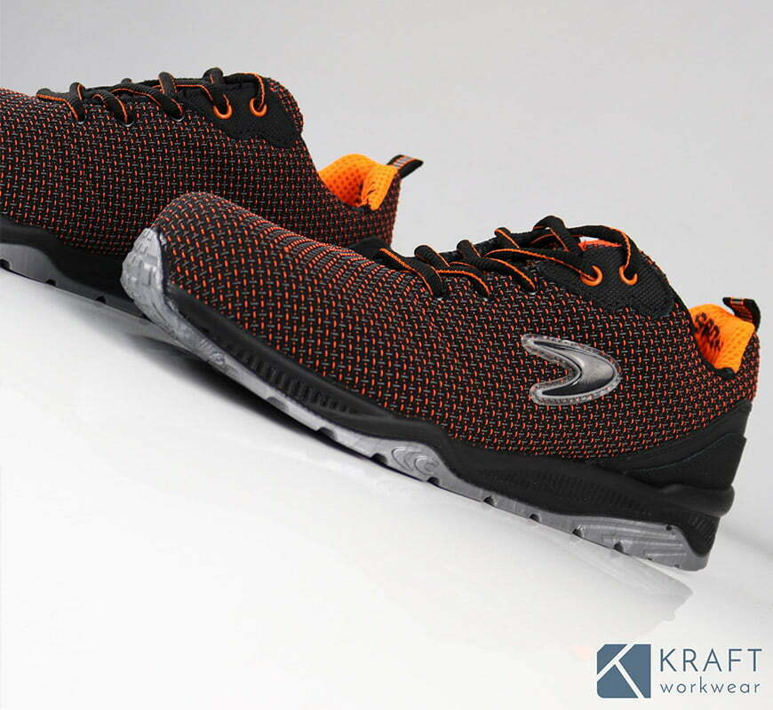 la basket de securite confortable cofra chuck bicolore orange noir