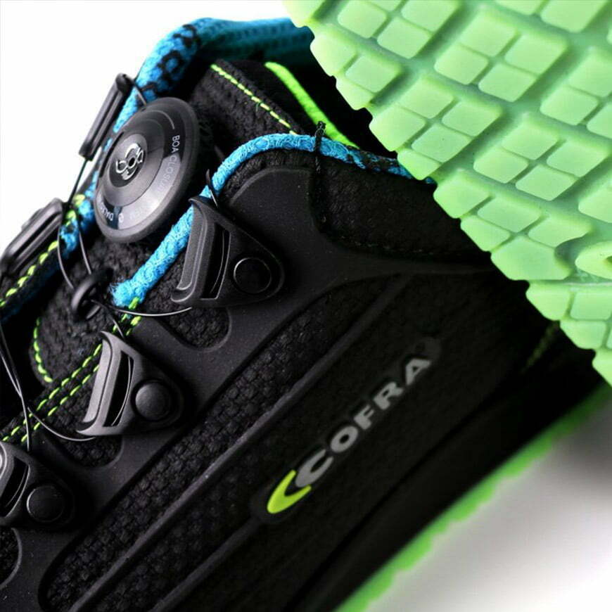 le systeme de lacage boa sur la basket de securite cofra burst